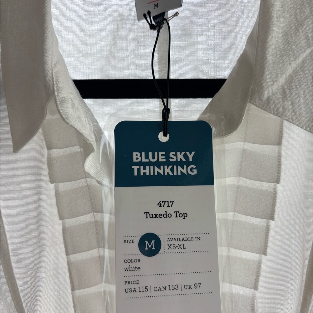 4717 Cabi White Tuxedo Top
